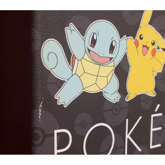 Pokemon Canvas Wall Sign Featuring Pikachu Bulbasaur Charmander & Squirtle 6x6 - Picture 4 of 11
